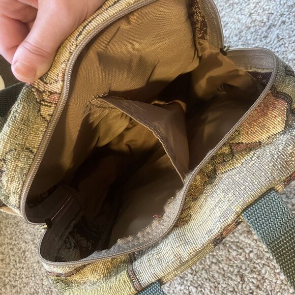 New American Industries Golfer Tapestry Bag Golf Pouch Zipper Artsy Woman Zip - Picture 10 of 14